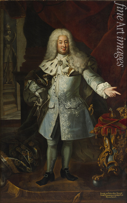 Schroeder Georg Engelhard - Portrait of King Frederick I of Sweden (1676-1751)