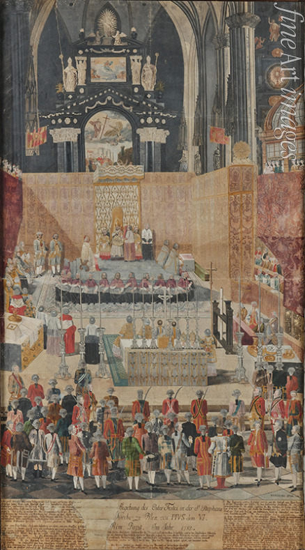 Anonymous - Pope Pius VI celebrates the Easter Holy Mass in St. Stephen's Cathedral in Vienna on March 31, 1782