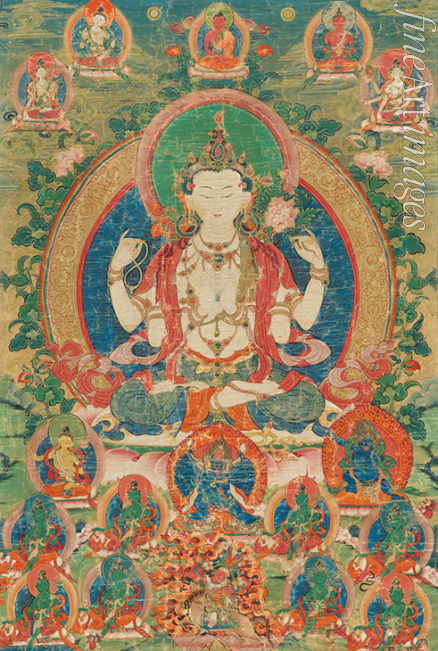 Tibetan culture - Thangka of Avalokiteshvara Shadakshari