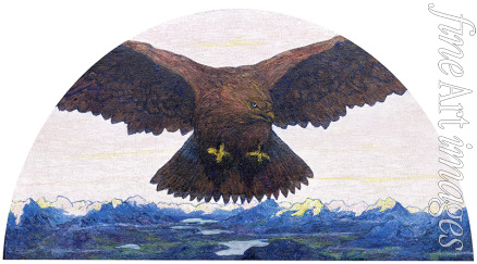 Giacometti Giovanni - Eagle with Engadine landscape