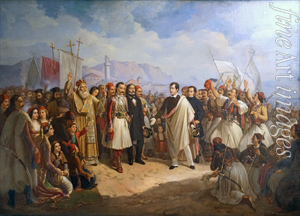 Vryzakis Theodoros - The Reception of Lord Byron at Missolonghi