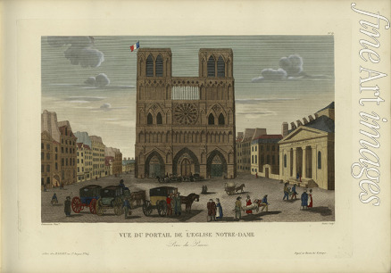 Courvoisier-Voisin Henri - Vue du portail de l'église Notre-Dame, prise du parvis