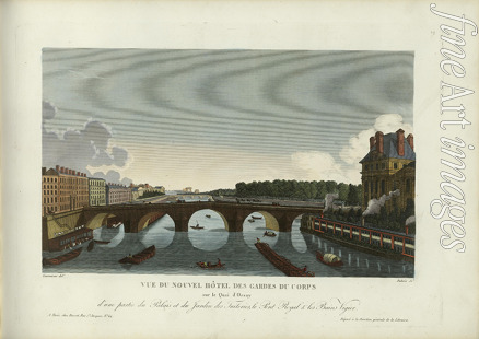 Courvoisier-Voisin Henri - Vue du Nouvel Hôtel des Gardes du Corps sur le quai d'Orsay, d'une partie du palais et du jardin des Tuileries, le Pont Royal et