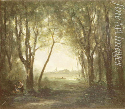 Corot Jean-Baptiste Camille - Szene am See