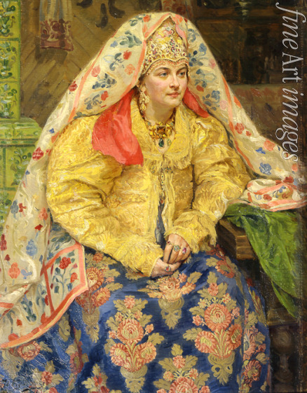 Kulikov Ivan Semyonovich - Woman in Old Russian Dress