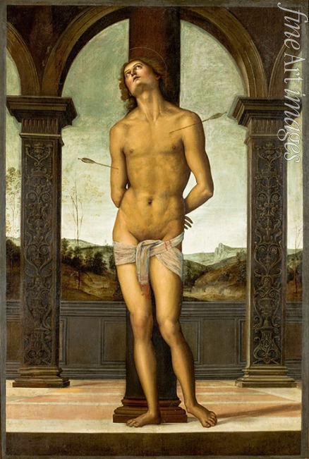 Perugino - Der heilige Sebastian an der Säule