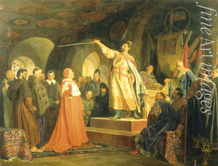 Newrew Nikolai Wassiliewitsch - Fürst Roman von Galizien-Wolhynien empfängt die Botschaft des Papstes Innozenz III.