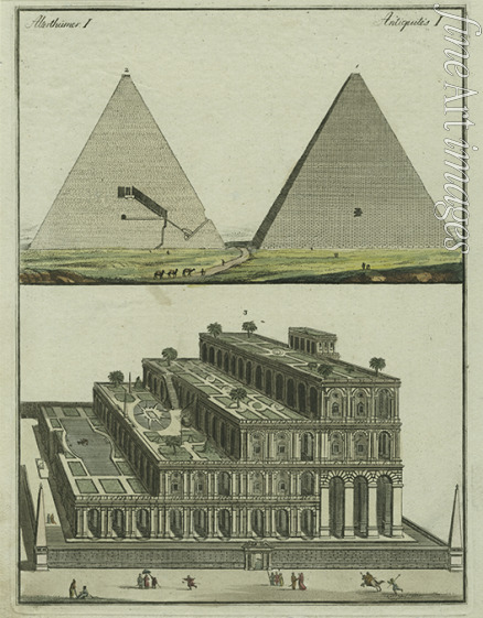 Westermayr Conrad - Durchschnitt und Inneres der großen Pyramide. Die schwebenden Gärten