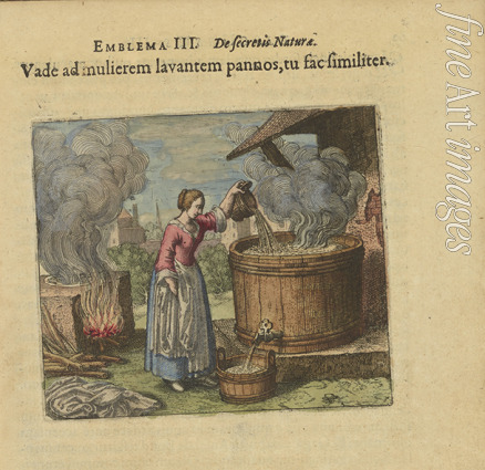 Merian Matthäus the Elder - Emblem 3. Go to the woman who washes sheets, and do likewise. From 