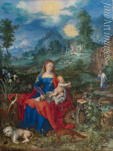 Brueghel Jan der Ältere - Madonna und Kind mit den Tieren (nach Dürer)