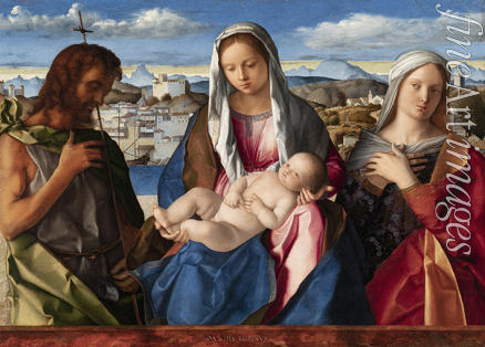 Bellini Giovanni - Madonna und Kind zwischen Johannes dem Täufer und einer Heiligen (Sacra Conversazione Giovanelli)
