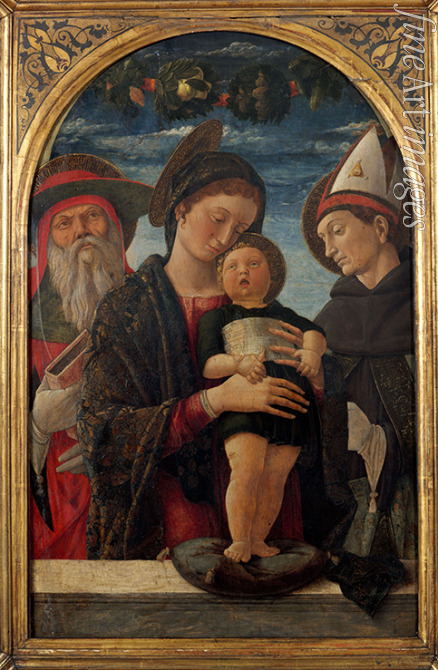 Mantegna Andrea - Madonna and Child with Saint Jerome and Saint Louis of Toulouse