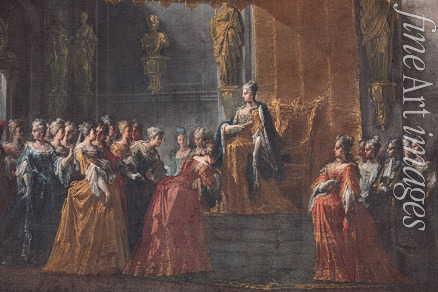 Spolverini (Mercanti) Ilario Giacinto - The hand kissing ceremony at the court of Queen Elisabetta Farnese