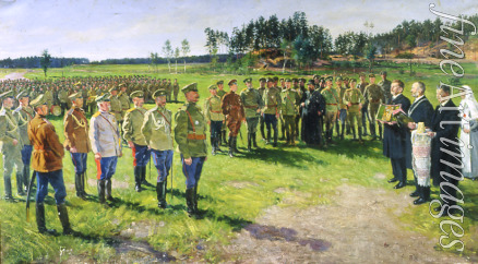 Russian master - Benediction of the Cherepovets Infantry regiment No 434 at the Front in 1916