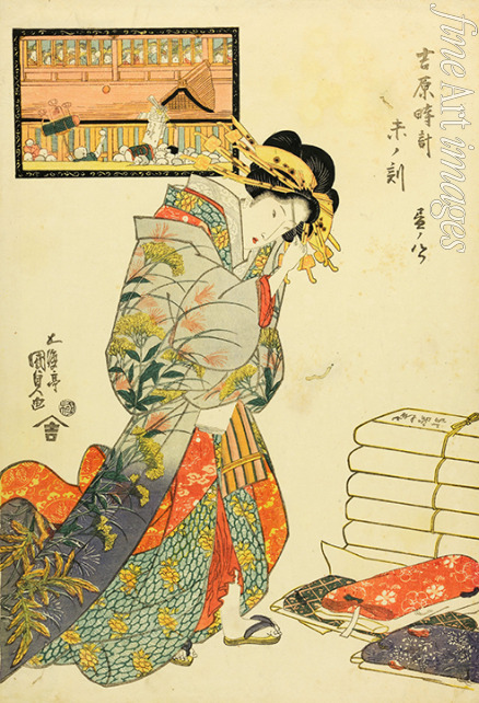 Kunisada (Toyokuni III) Utagawa - The Hour of the Sheep, Eight Hour of Day (Hitsuji no koku, hiru no yattsu)