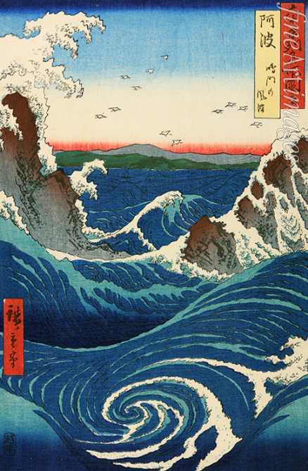 Hiroshige Utagawa - Der Naruto-Strudel, Provinz Awa. Aus der Serie 
