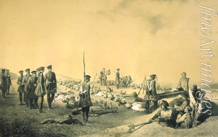 Timm Vasily (George Wilhelm) - Grand Dukes Nikolai Nikolaievich and Michael Nikolaevich visiting a redoubt after attack on 12 February 1855