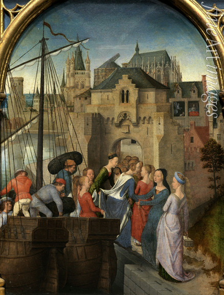 Memling Hans - Saint Ursula Shrine: Arrival of the virgins in Cologne