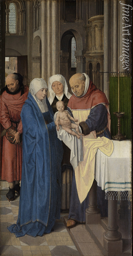 Memling Hans - Die Darbringung im Tempel. Triptychon von Jan Floreins, rechte Tafel