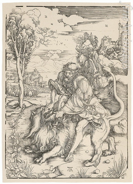 Dürer Albrecht - Simson im Kampf mit dem Löwen