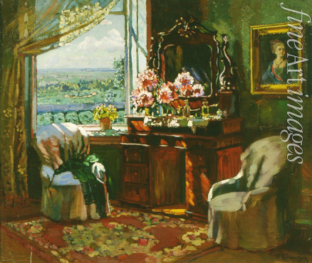 Zhukovsky Stanislav Yulianovich - Interior with a bunch of flowers