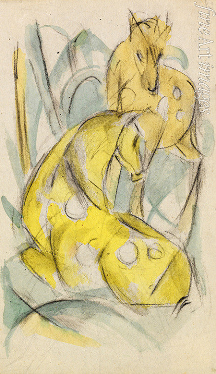Marc Franz - Zwei gelbe Tiere (Zwei gelbe Rehe)