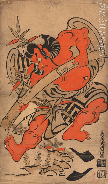 Kiyomasu Torii I - Kabuki actor Ichikawa Danjuro I (1660-1704) in the role of Takenuki Goro (Soga no Goro)