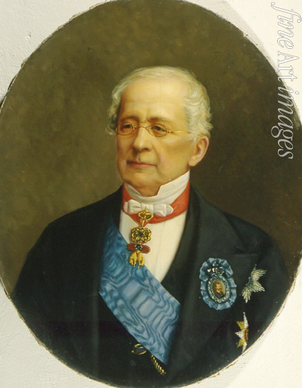 Bogatsky Nikolai Timofeyevich - Portrait of  the Statesman, Diplomat and Chancellor Count Alexander M. Gorchakov (1798-1883)