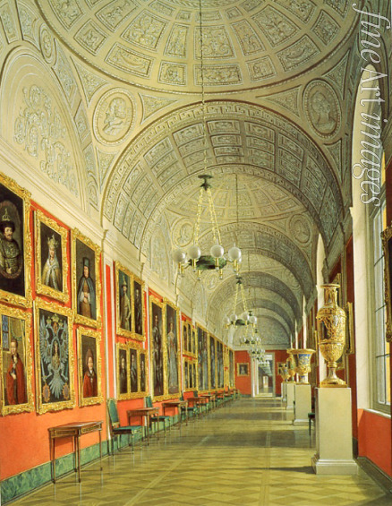 Hau Eduard - Die Interieurs der Kleine Eremitage. Die Romanows Galerie (Nordseite)