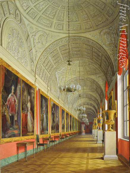 Hau Eduard - Die Interieurs der Kleine Eremitage. Die Romanows Galerie (Südseite)