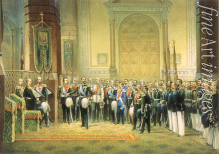 Russian master - The oath of allegiance of Tsarevich Nicholas Alexandrovich of Russia in the Army church