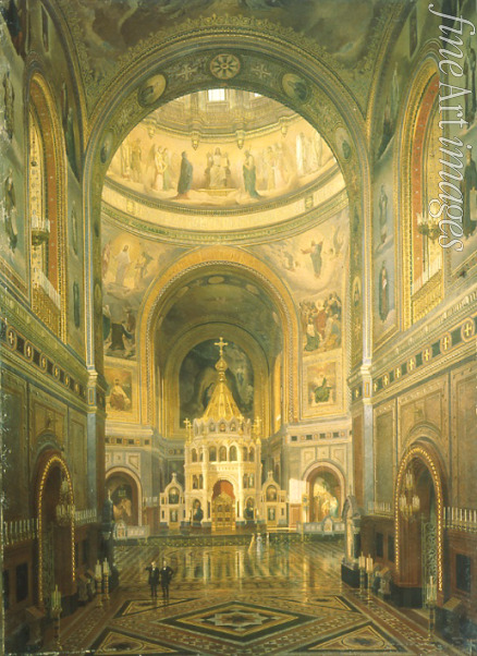 Klages Fyodor Andreyevich - Interior view of the Cathedral of Christ the Saviour in Moscow