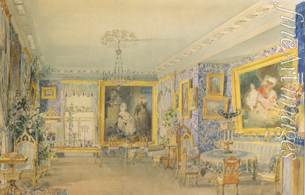 Sadovnikov Vasily Semyonovich - The Living room in the Manor House Verki
