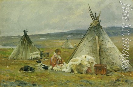 Borissow Alexander Alexejewitsch - Ein Tschum (Zelt der Nomaden) der Nenzen. Nowaja Semlja