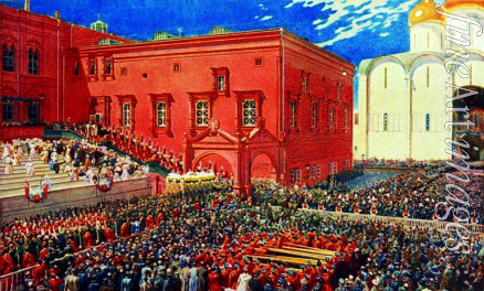 Rjabuschkin Andrei Petrowitsch - Die Begrüßung auf der Roten Treppe des Facettenpalastes im Kreml