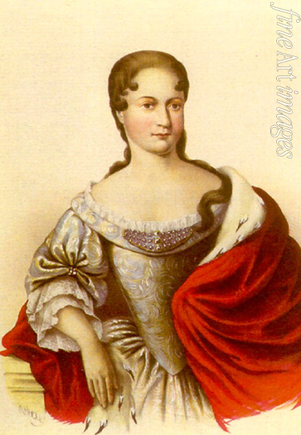 Unbekannter Künstler - Porträt der Zarin Praskowija Saltykowa (1664-1723), Gattin des Zaren Iwan V. von Russland
