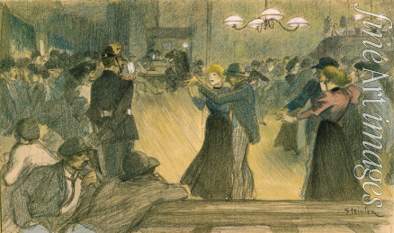 Steinlen Théophile Alexandre - Tanzball im Pariser Vorort