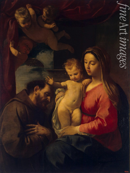 Cantarini Simone - Madonna und Kind mit Heiligen Franz von Assisi