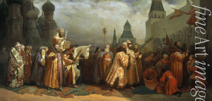 Schwarz Vyacheslav Grigoryevich - The Palm Sunday in Moscow at the Time of Tsar Alexis I Mikhailovich