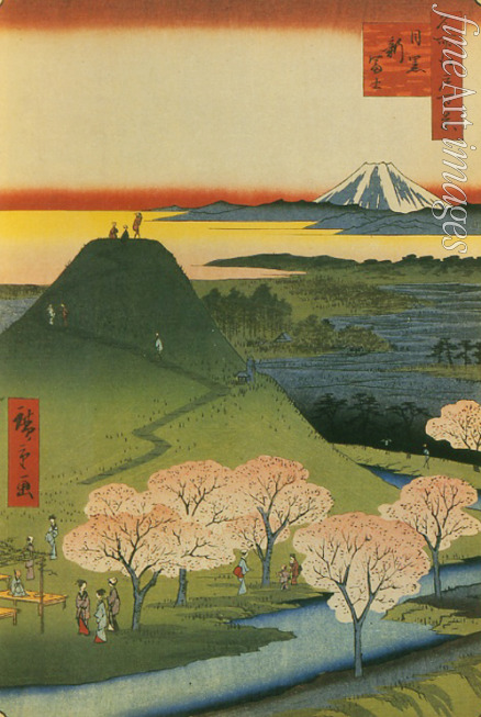 Hiroshige Utagawa - Neuer Fuji in Meguro (Einhundert Ansichten von Edo)