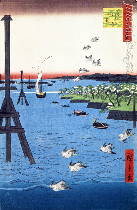 Hiroshige Utagawa - Blick auf die Küste von Shiba (Einhundert Ansichten von Edo)