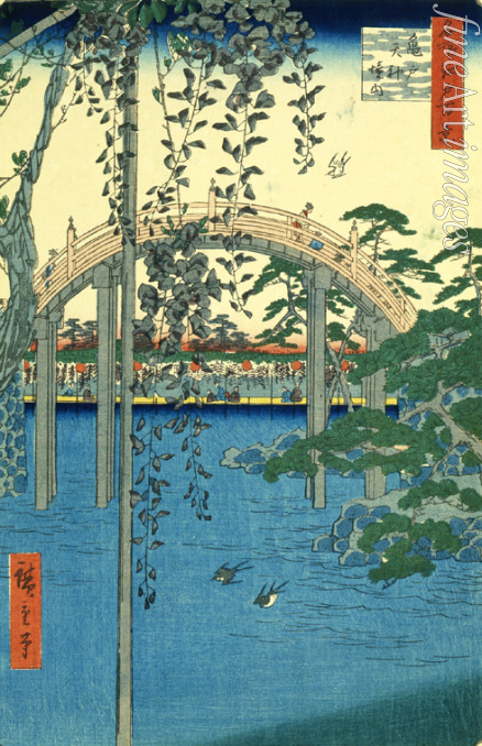 Hiroshige Utagawa - Im Kameido Tenjin Schrein (Einhundert Ansichten von Edo)