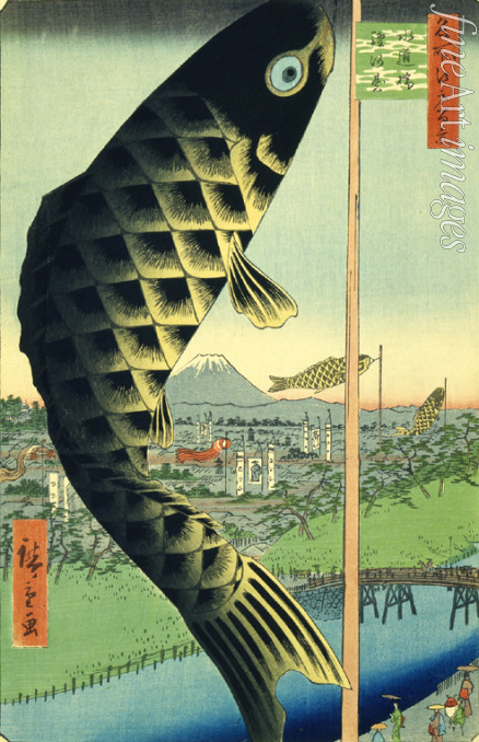 Hiroshige Utagawa - Suido Bridge und Surugadai (Einhundert Ansichten von Edo)
