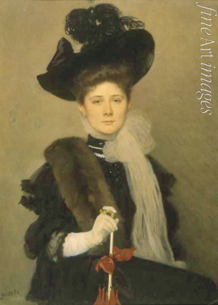 Sokolow Alexander Petrowitsch - Porträt der Malerin Ljubow Gausch (1877-1943)