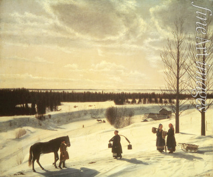 Krylov Nikifor Stepanovich - Winter scene (Russian winter)