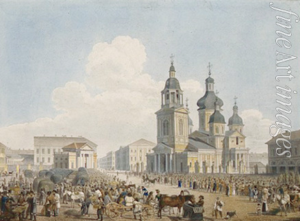 Beggrov Karl Petrovich - The Sennaya Square and the Saviour Church in Saint Petersburg