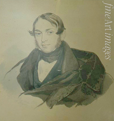 Brüllow (Briullow) Karl Pawlowitsch - Porträt von Schriftsteller Sergei Alexandrowitsch Sobolewski (1803-1870)
