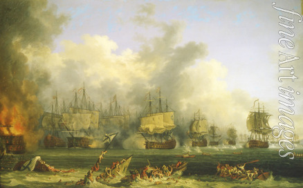 Hackert Jacob Philipp - The Sinking of the Russian Battleship St. Evstafius in the naval Battle of Chesma