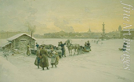Beggrov Alexander Karlovich - The watering place at the Neva