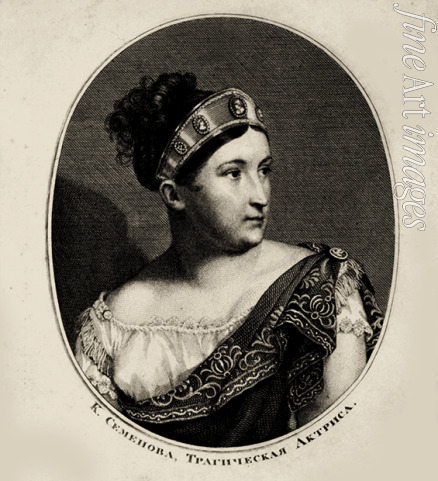 Unbekannter Künstler - Schauspielerin Jekaterina Semjonowa (1786-1849) als Clytemnestra im Theaterstück 